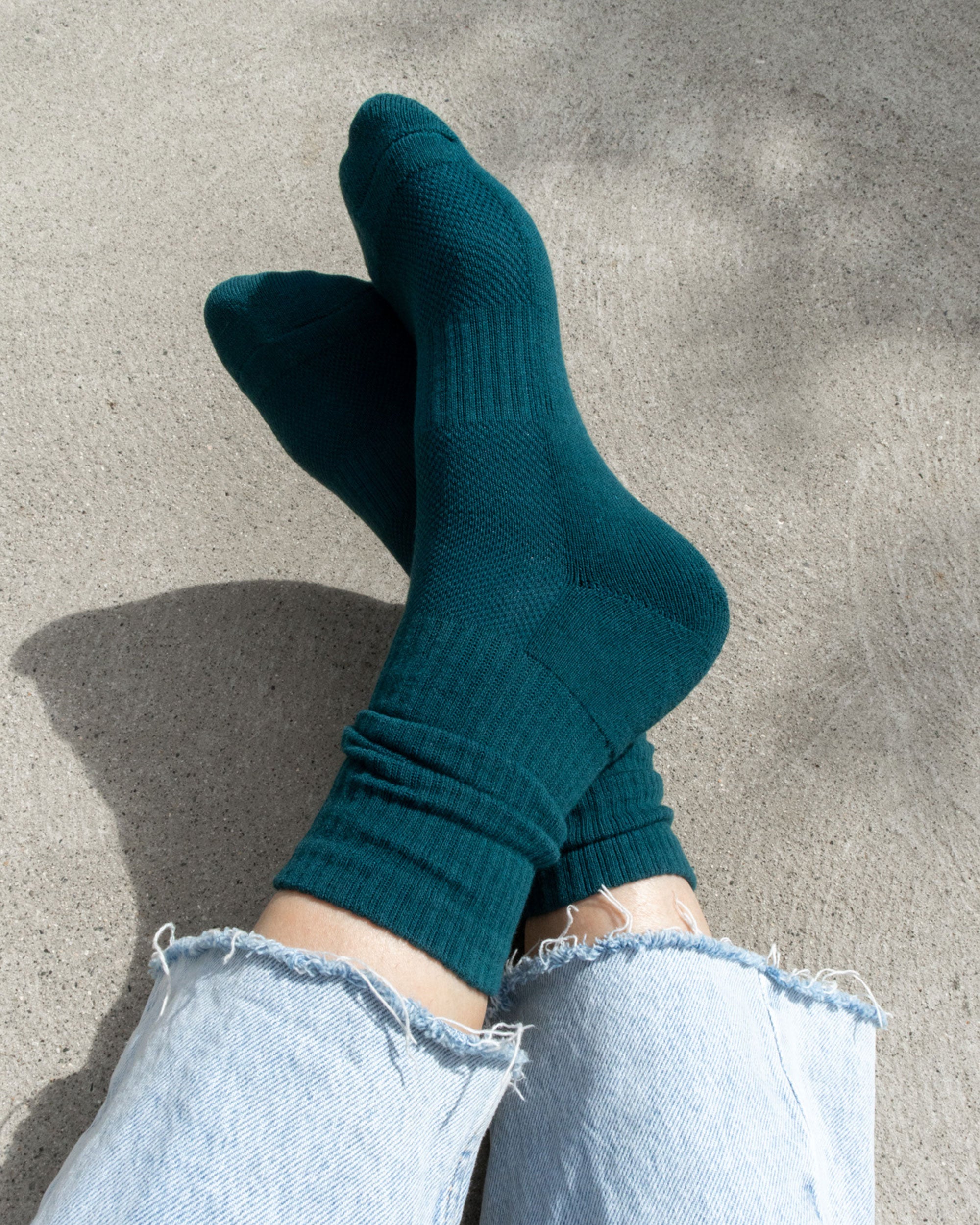 Wanderlust Socks in Night Swim