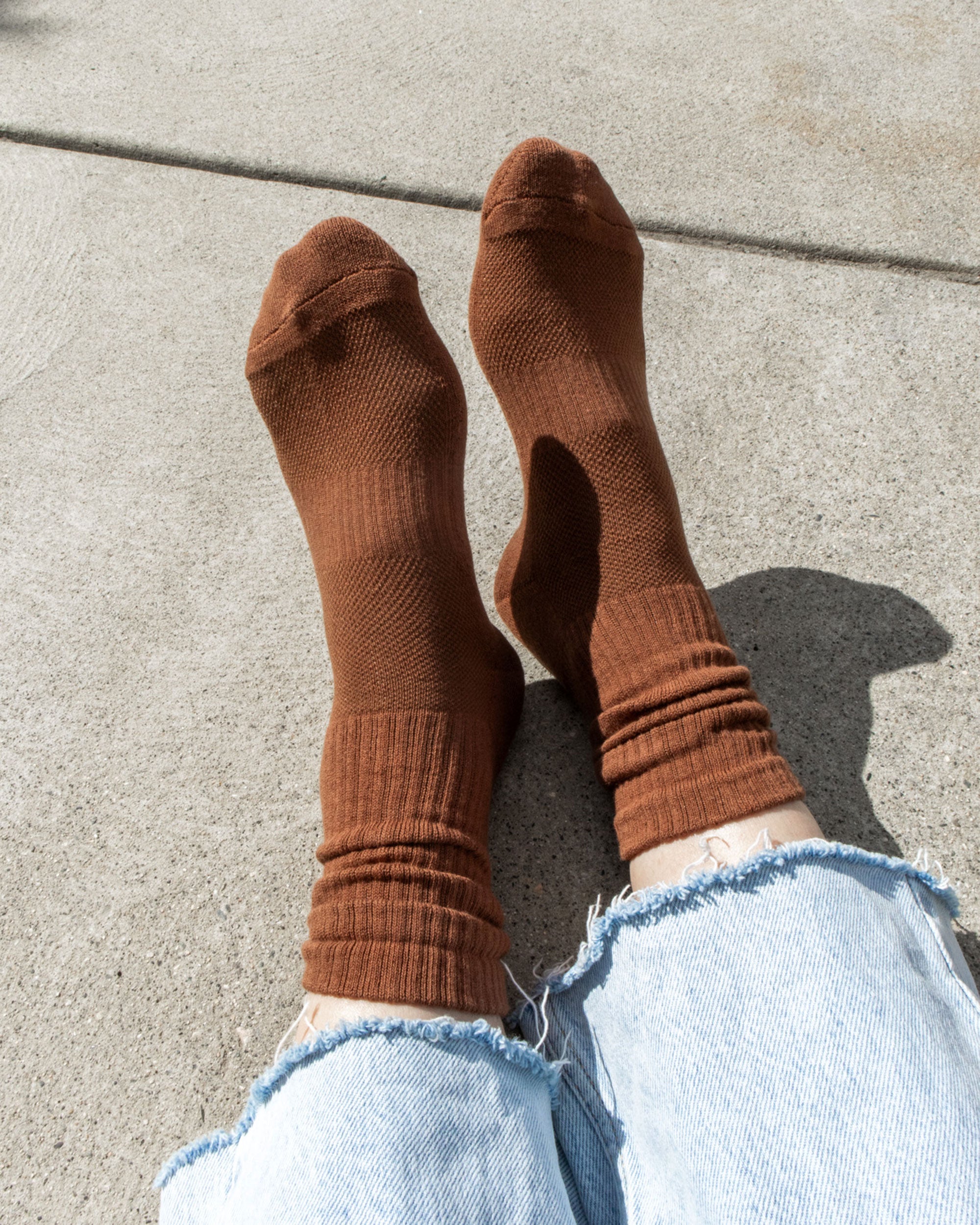 Chaussettes Wanderlust Crew couleur café au lait