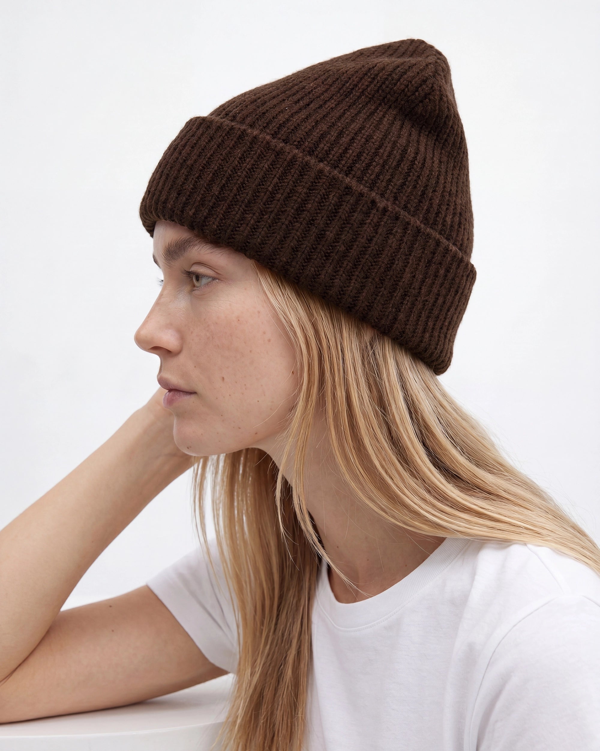 Colfax Merino Beanie in Chocolate