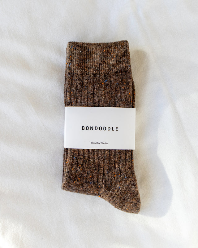 Premium merino wool socks in brown